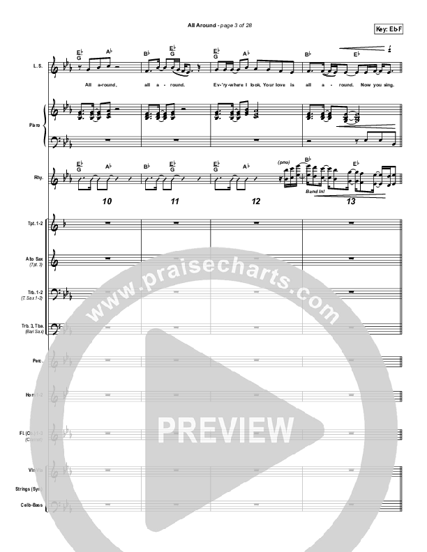 All Around Conductor's Score (Israel Houghton)