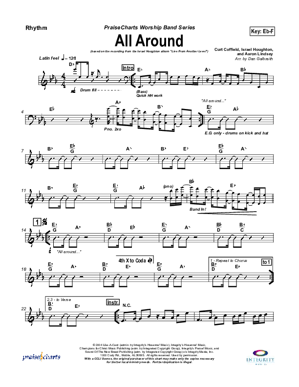 All Around Rhythm Chart (Israel Houghton)
