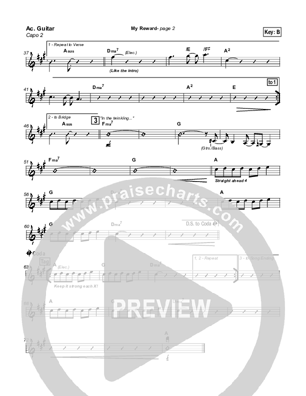 My Reward Acoustic Guitar (Paul Baloche)