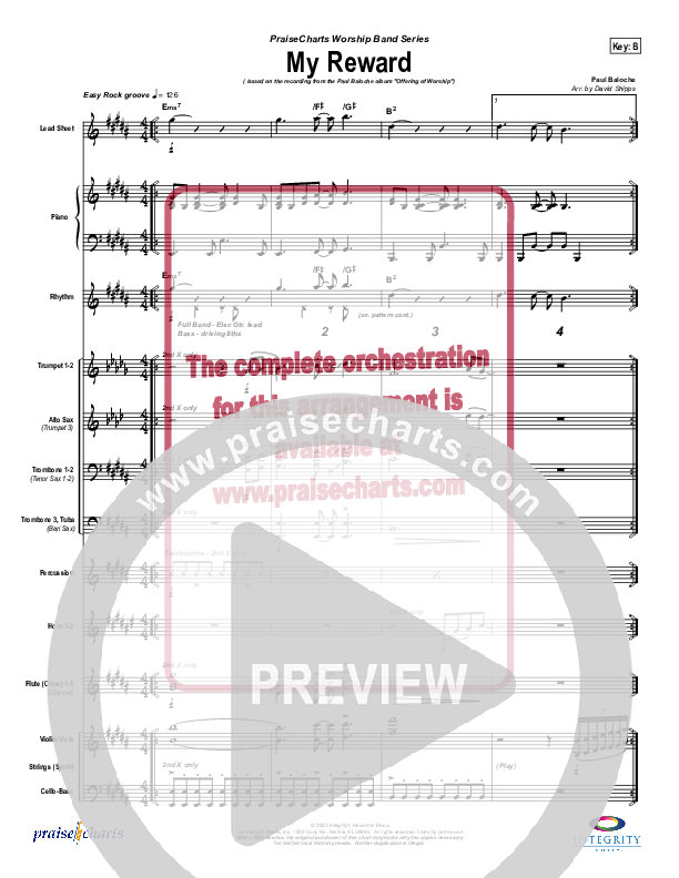 My Reward Conductor's Score (Paul Baloche)