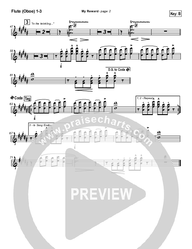 My Reward Flute/Oboe 1/2/3 (Paul Baloche)