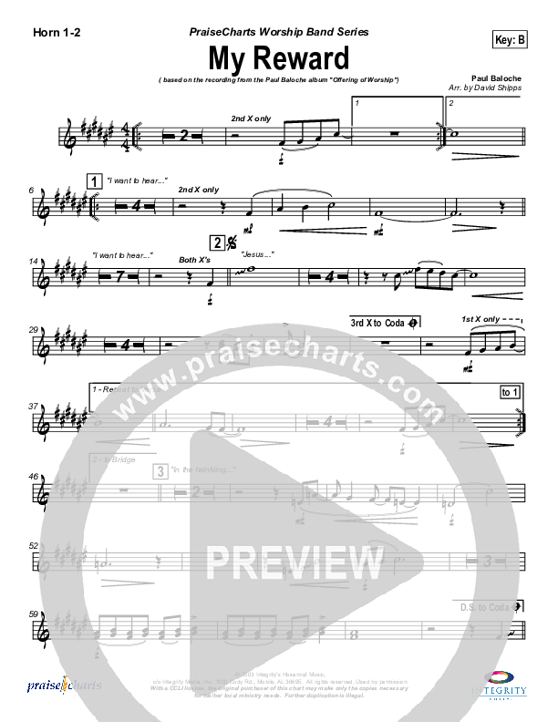 My Reward French Horn 1/2 (Paul Baloche)