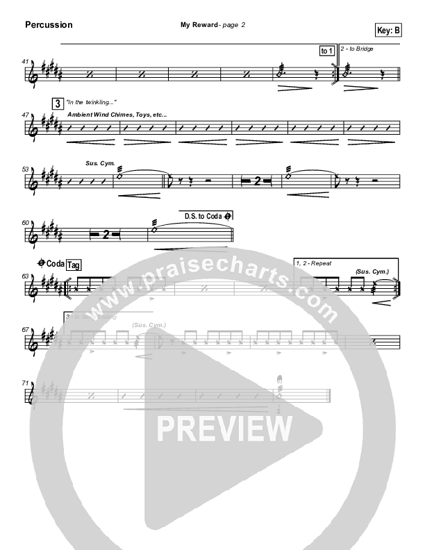 My Reward Percussion (Paul Baloche)