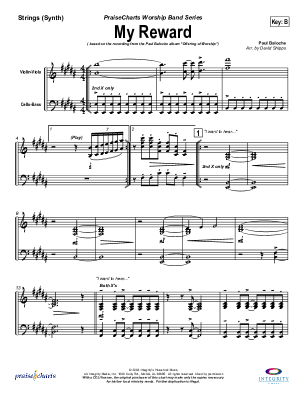 My Reward Synth Strings (Paul Baloche)