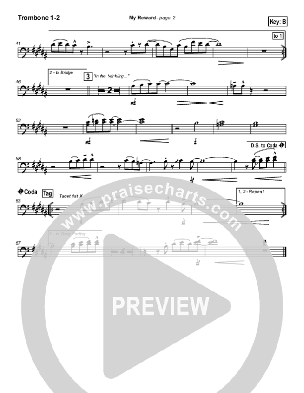 My Reward Trombone 1/2 (Paul Baloche)