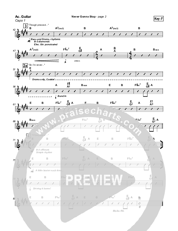 Never Gonna Stop Acoustic Guitar (Tommy Walker)