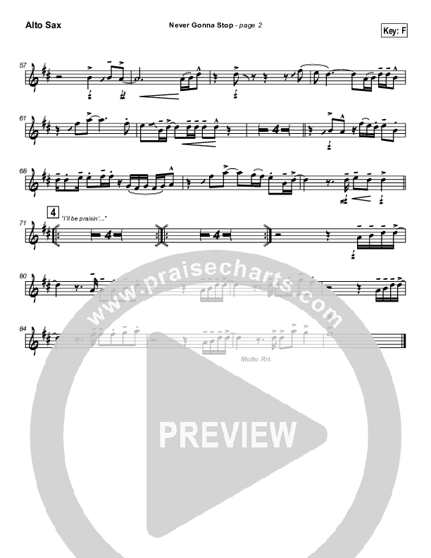 Never Gonna Stop Alto Sax (Tommy Walker)