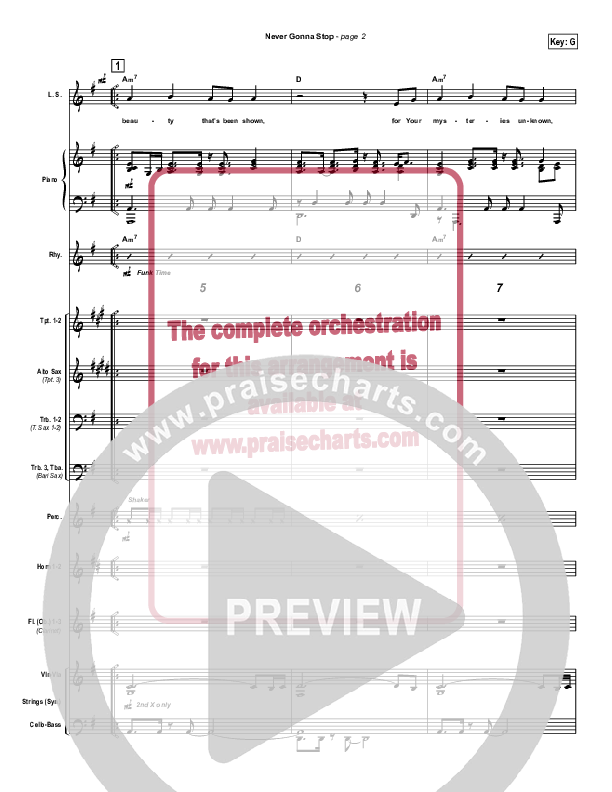 Never Gonna Stop Conductor's Score (Tommy Walker)