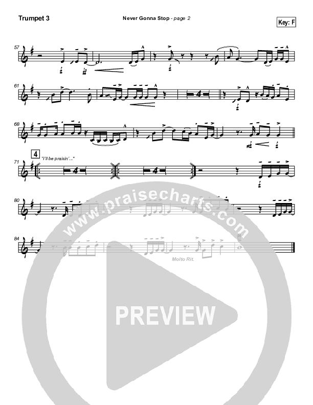 Never Gonna Stop Trumpet 3 (Tommy Walker)