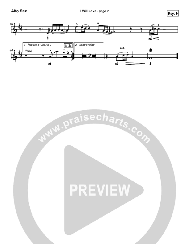 I Will Love Alto Sax (Hillsong Worship)