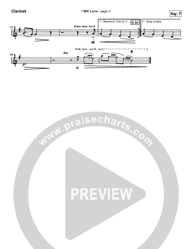 I Will Love Clarinet (Hillsong Worship)