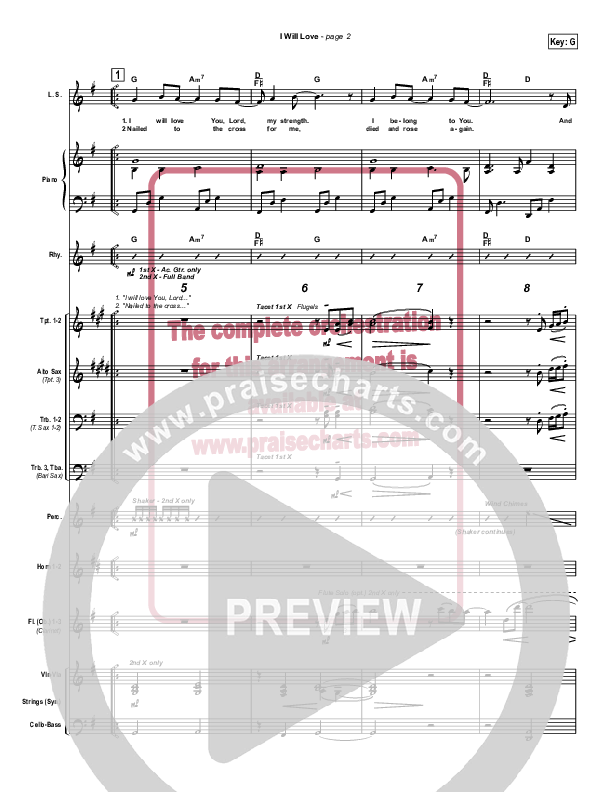 I Will Love Conductor's Score (Hillsong Worship)