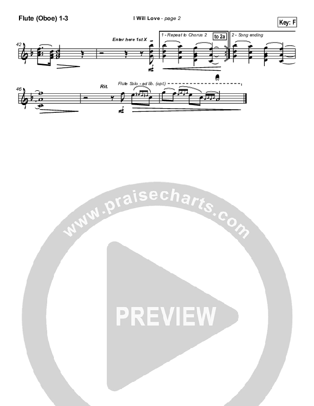 I Will Love Flute/Oboe 1/2/3 (Hillsong Worship)