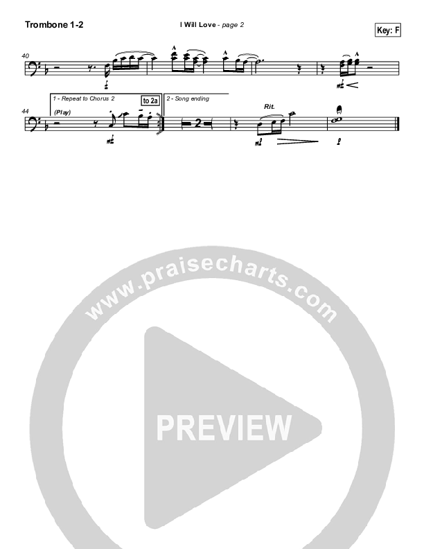 I Will Love Trombone 1/2 (Hillsong Worship)