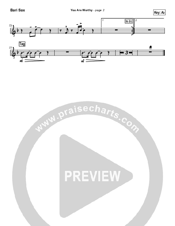 You Are Worthy Bari Sax (Hillsong Worship)