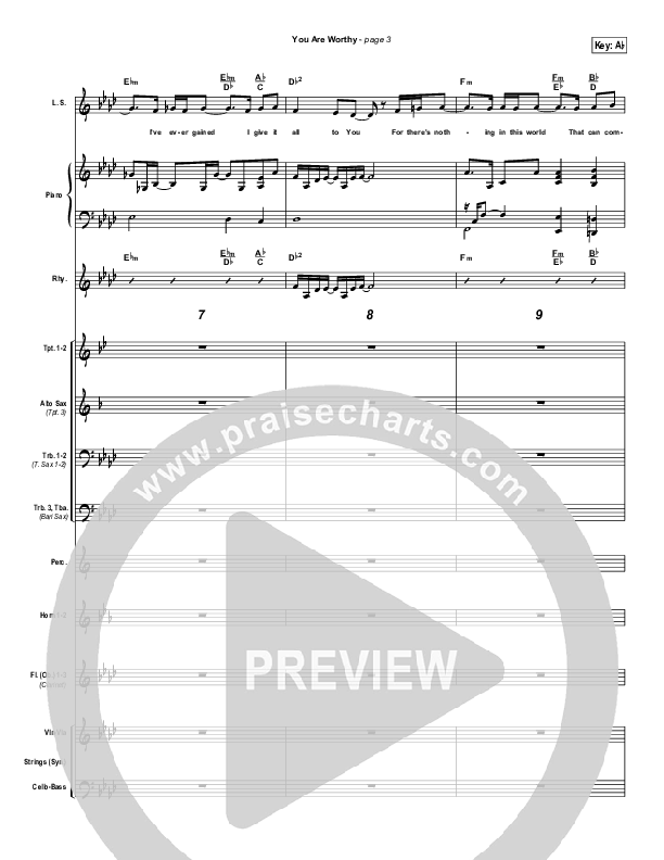 You Are Worthy Conductor's Score (Hillsong Worship)