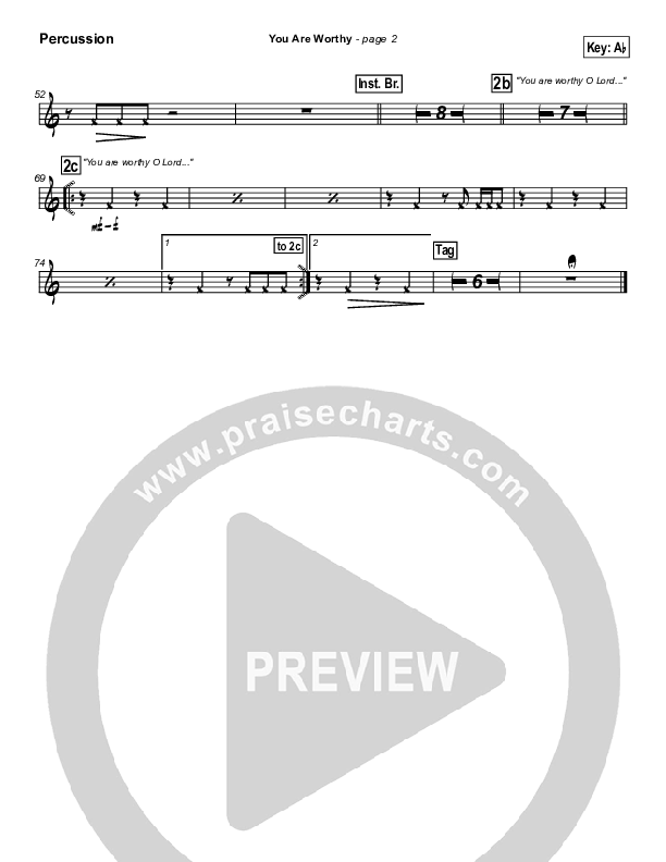 You Are Worthy Percussion (Hillsong Worship)