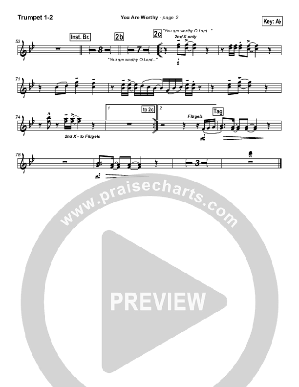 You Are Worthy Trumpet 1,2 (Hillsong Worship)