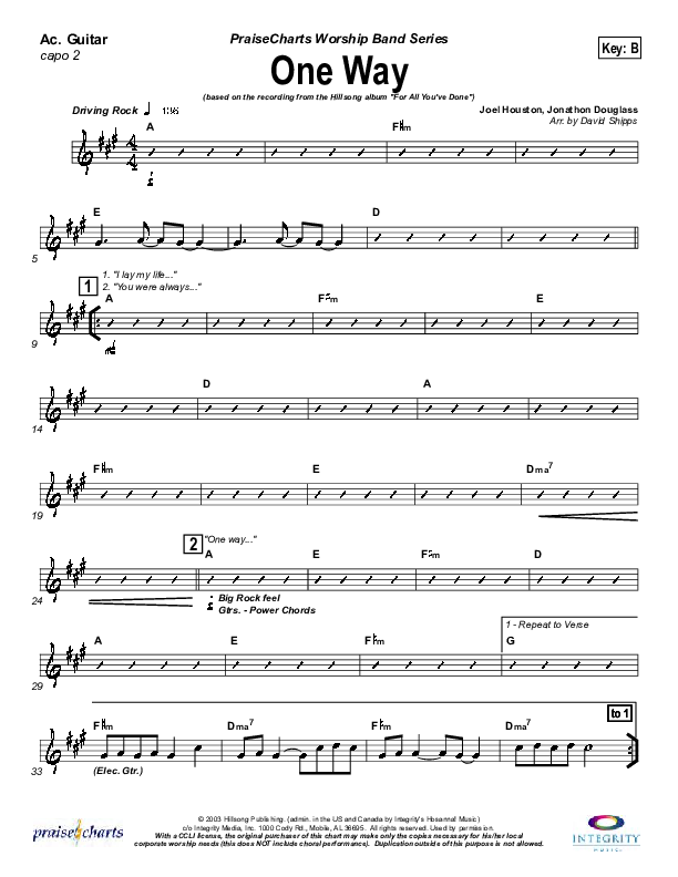 One Way Acoustic Guitar (Hillsong Worship)