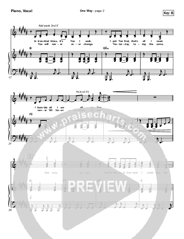 One Way Piano/Vocal & Lead (Hillsong Worship)