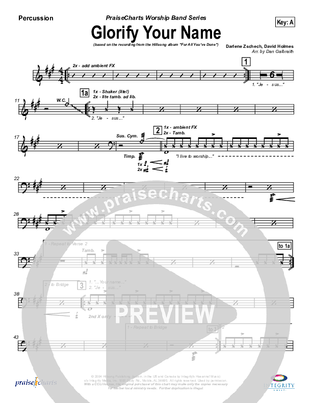 Glorify Your Name Percussion (Hillsong Worship)