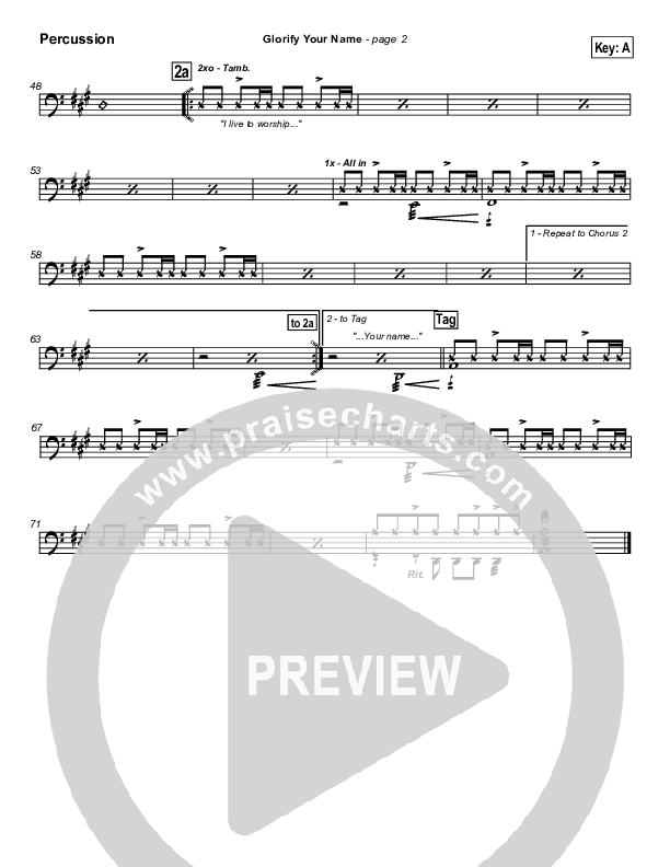 Glorify Your Name Percussion (Hillsong Worship)