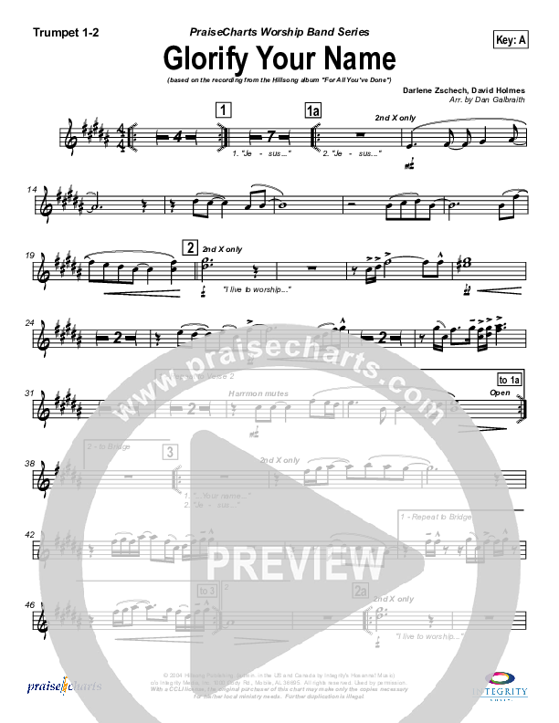 Glorify Your Name Trumpet 1,2 (Hillsong Worship)
