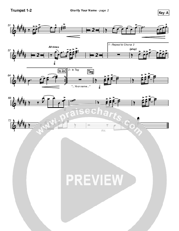 Glorify Your Name Trumpet 1,2 (Hillsong Worship)