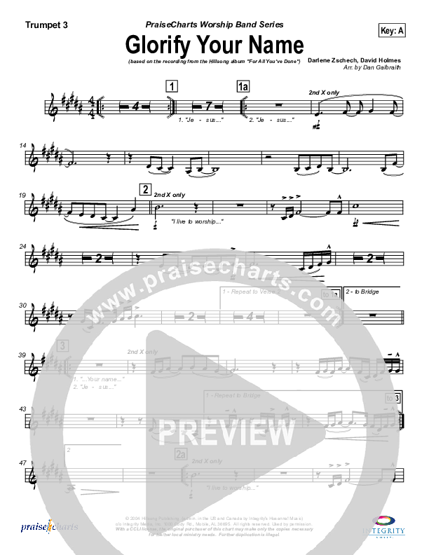 Glorify Your Name Trumpet 3 (Hillsong Worship)