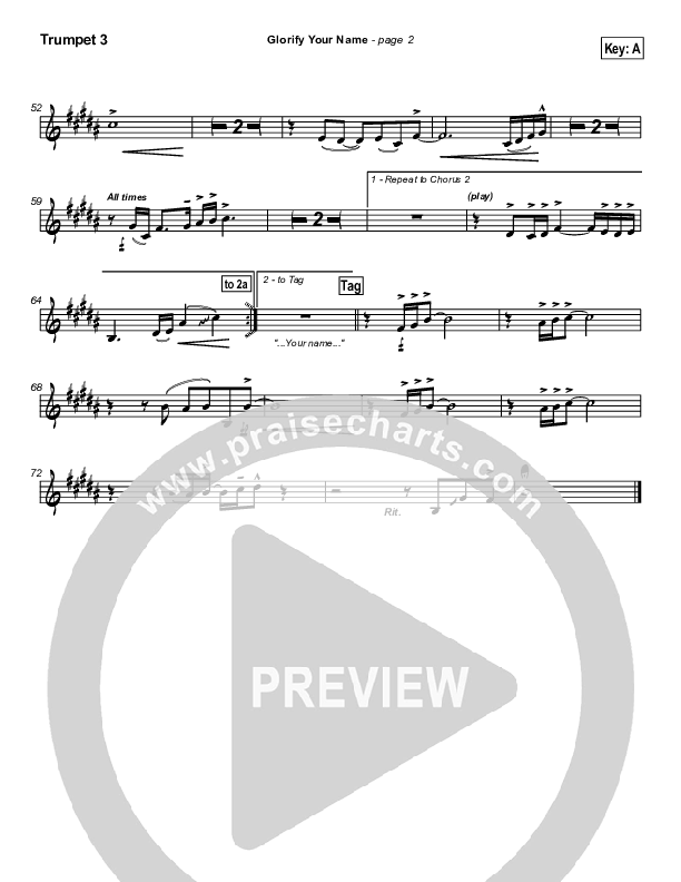 Glorify Your Name Trumpet 3 (Hillsong Worship)