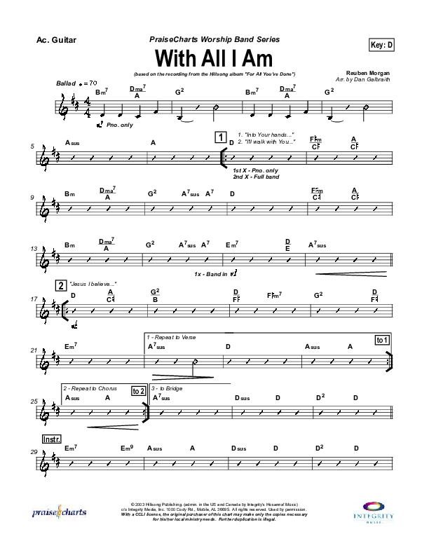 With All I Am Acoustic Guitar (Hillsong Worship)