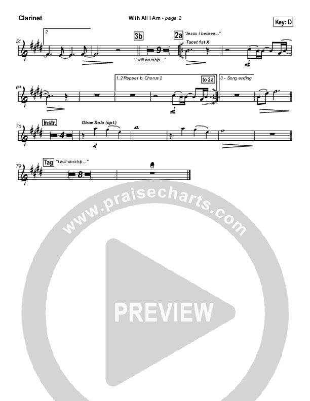 With All I Am Clarinet (Hillsong Worship)