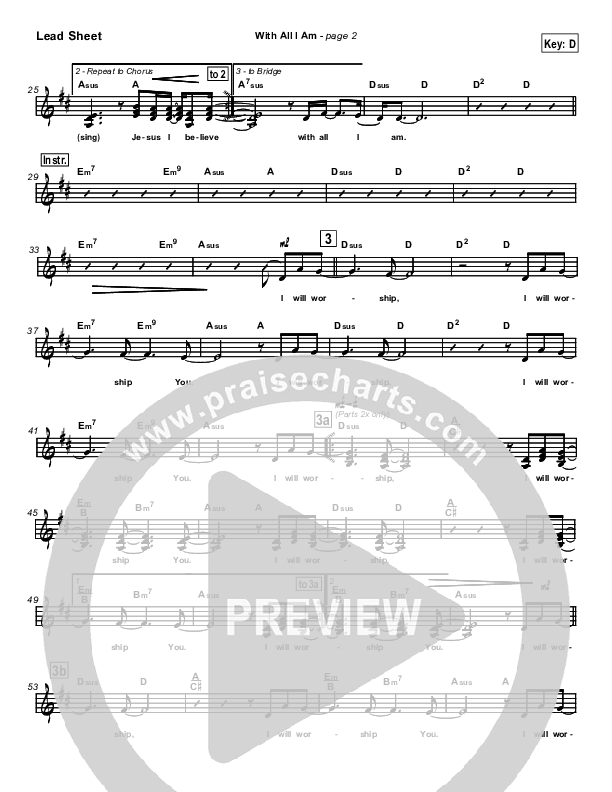 With All I Am Lead Sheet (Hillsong Worship)
