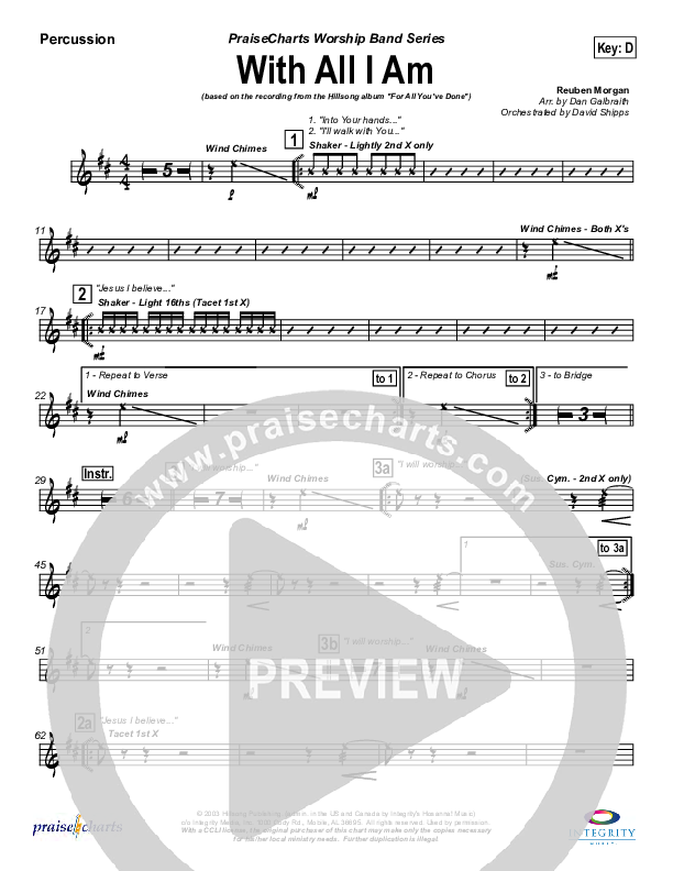 With All I Am Percussion (Hillsong Worship)