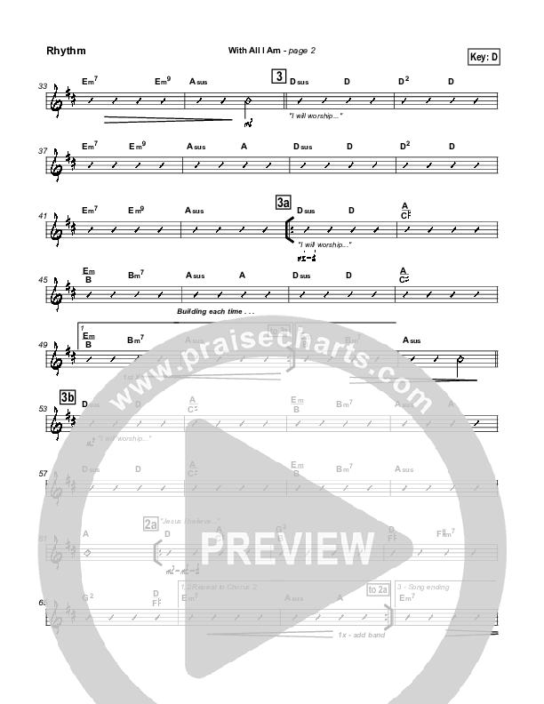 With All I Am Rhythm Chart (Hillsong Worship)
