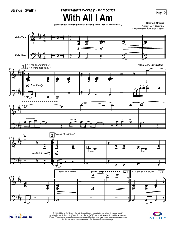 With All I Am Synth Strings (Hillsong Worship)