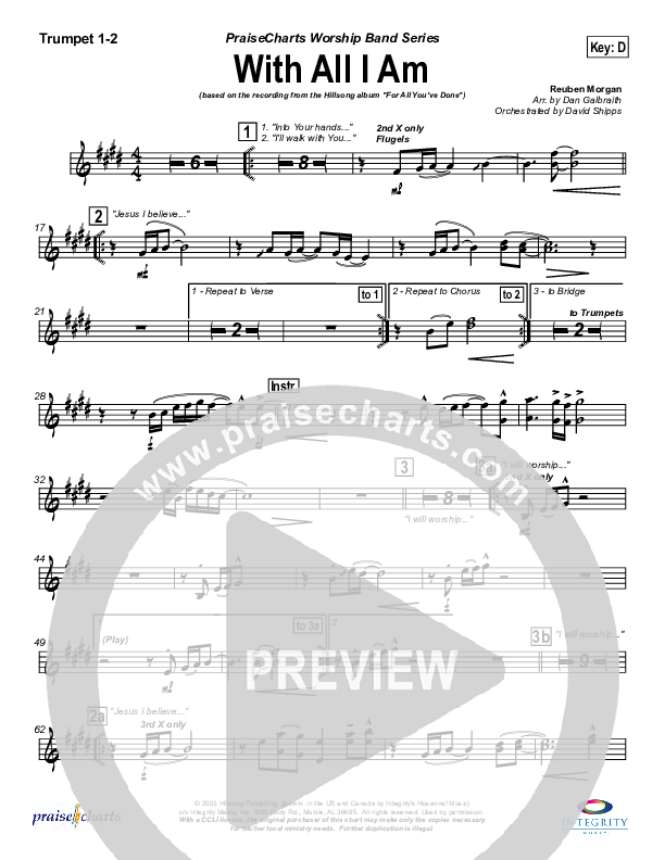 With All I Am Trumpet 1,2 (Hillsong Worship)