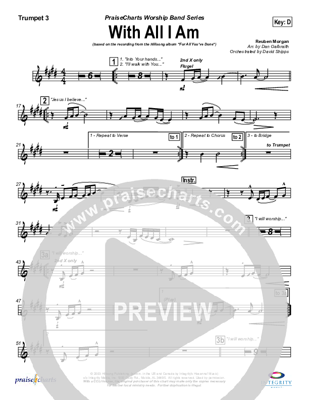 With All I Am Trumpet 3 (Hillsong Worship)