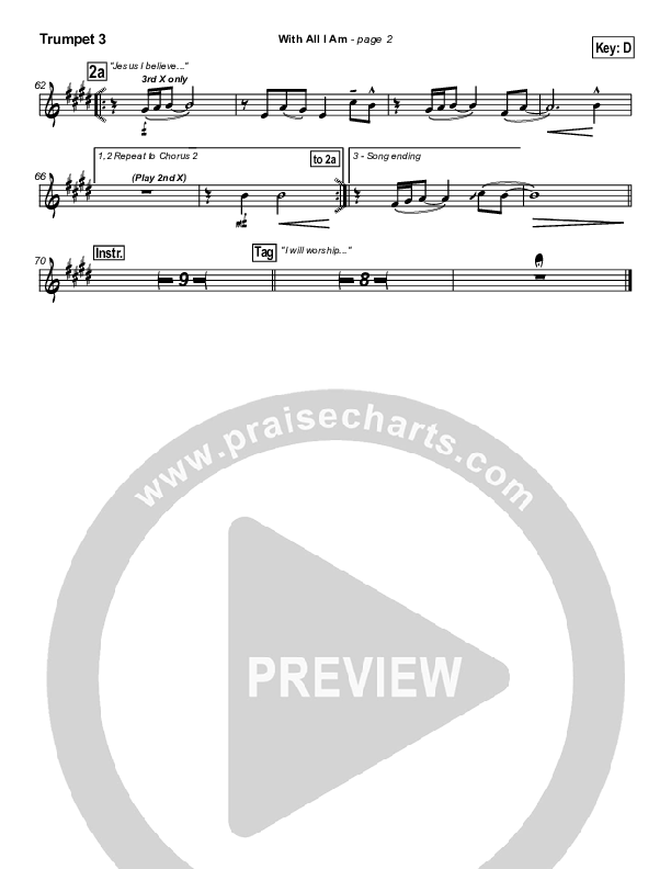 With All I Am Trumpet 3 (Hillsong Worship)