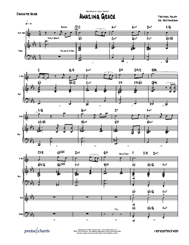 Amazing Grace (Instrumental) Conductor's Score (Brad Henderson)