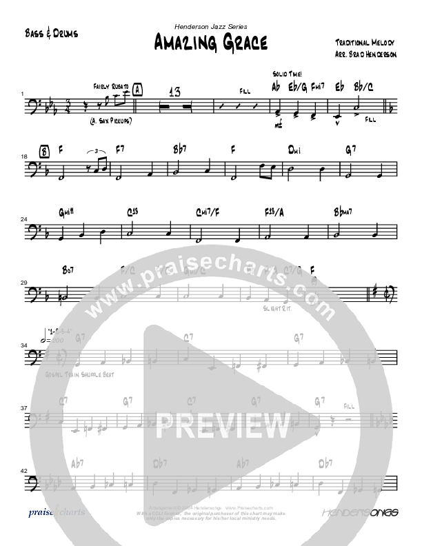 Amazing Grace (Instrumental) Drum Set (Brad Henderson)