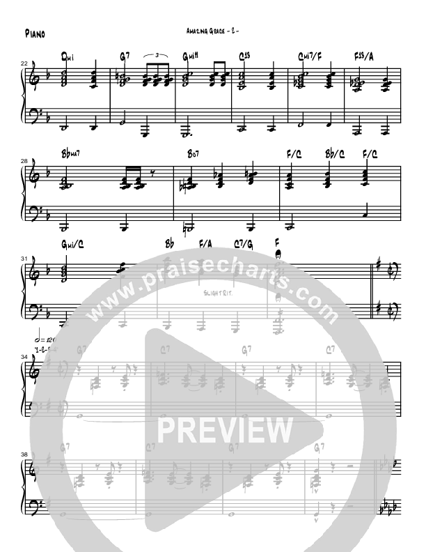 Amazing Grace (Instrumental) Piano Sheet (Brad Henderson)