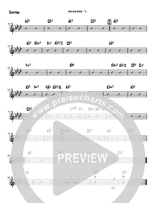 Amazing Grace (Instrumental) Rhythm Chart (Brad Henderson)