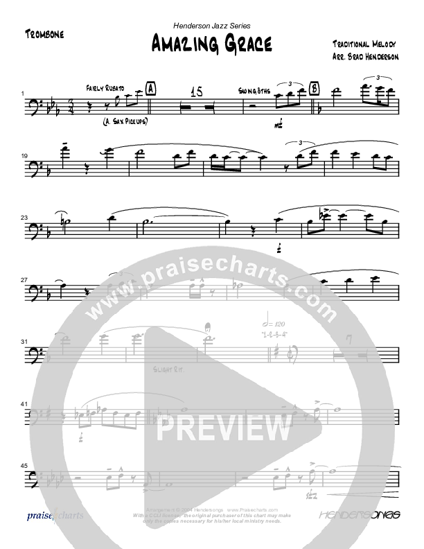 Amazing Grace (Instrumental) Trombone (Brad Henderson)