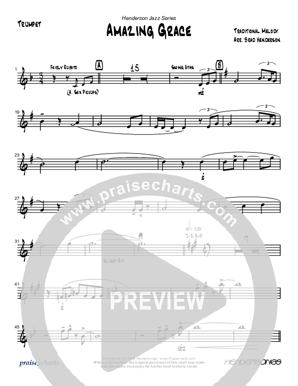 Amazing Grace (Instrumental) Trumpet (Brad Henderson)