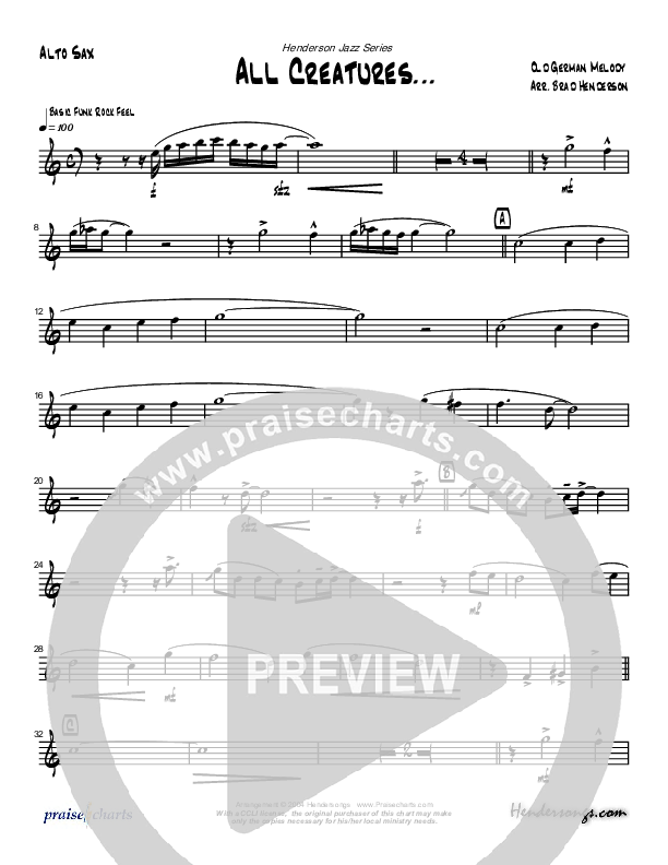 All Creatures Of Our God And King (Instrumental) Alto Sax (Brad Henderson)