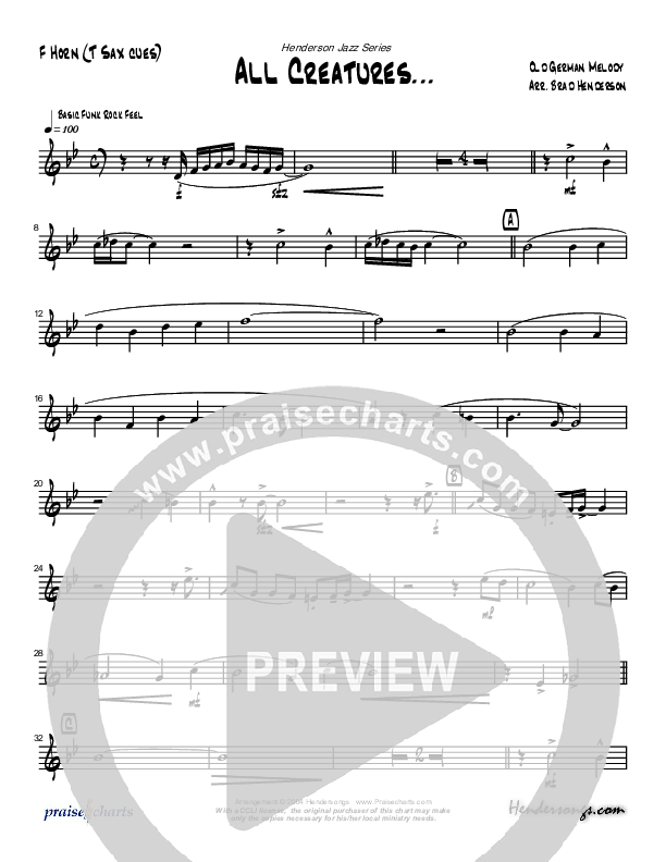 All Creatures Of Our God And King (Instrumental) French Horn (Brad Henderson)