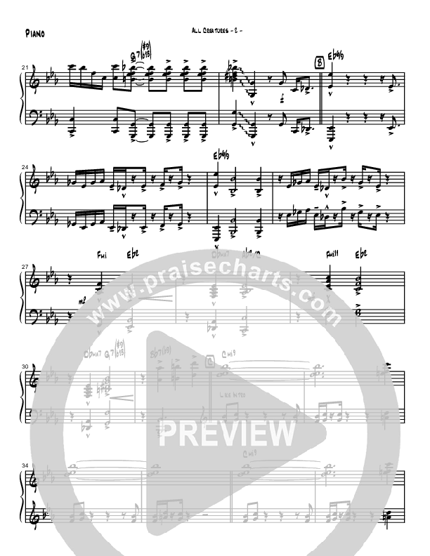 All Creatures Of Our God And King (Instrumental) Piano Sheet (Brad Henderson)