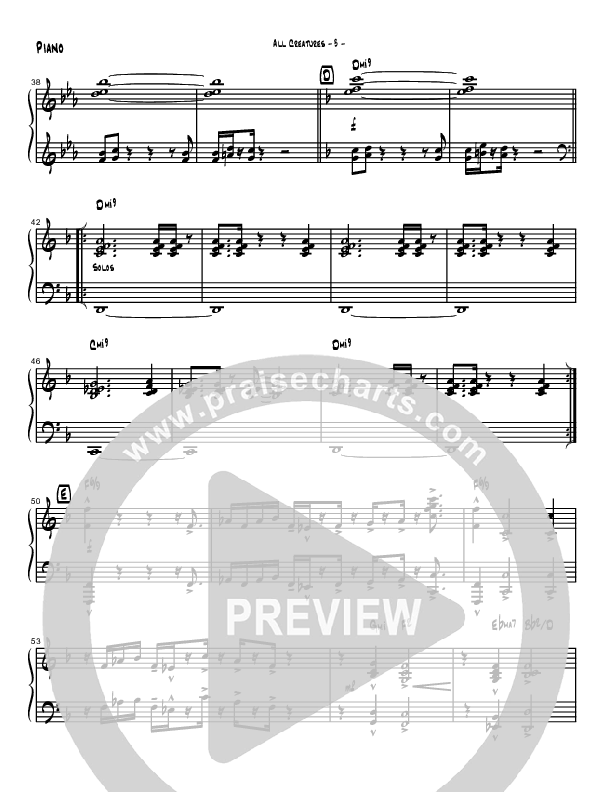 All Creatures Of Our God And King (Instrumental) Piano Sheet (Brad Henderson)