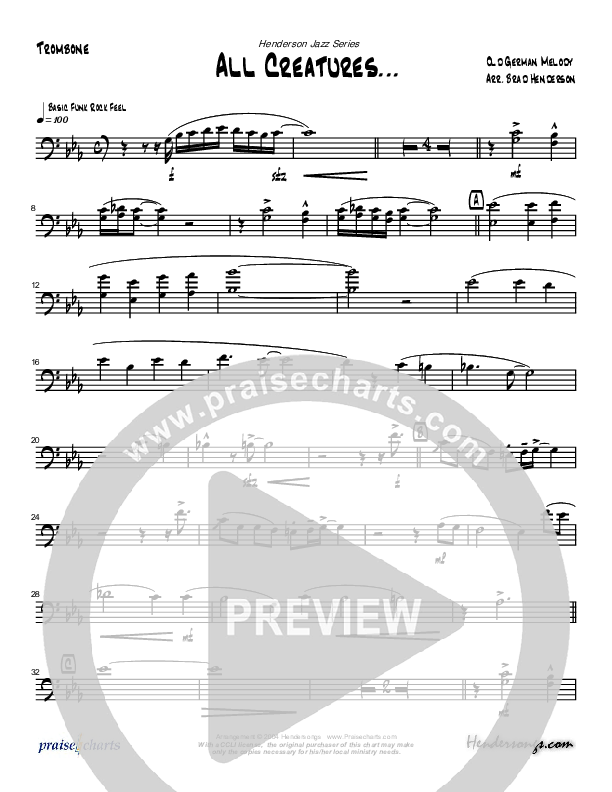 All Creatures Of Our God And King (Instrumental) Trombone (Brad Henderson)